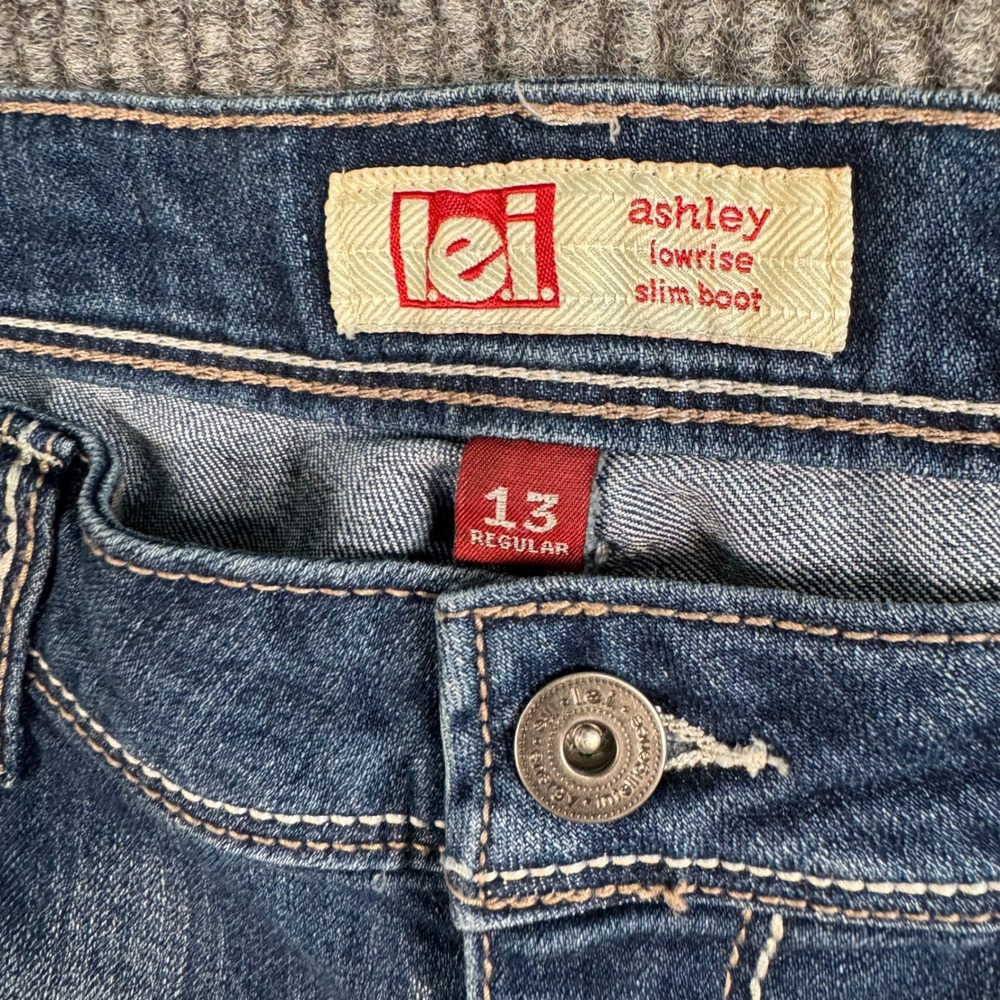 LEI Ashley Low Rise Bootcut Jeans Juniors 13 Y2K Distressed Baddie Indie Sleaze - Picture 5 of 13